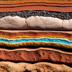 **Prompt:** Colorful soil layers showing different mineral compositions, vibrant earthy tones, educational diagram, close-up texture, Thai countryside setting.