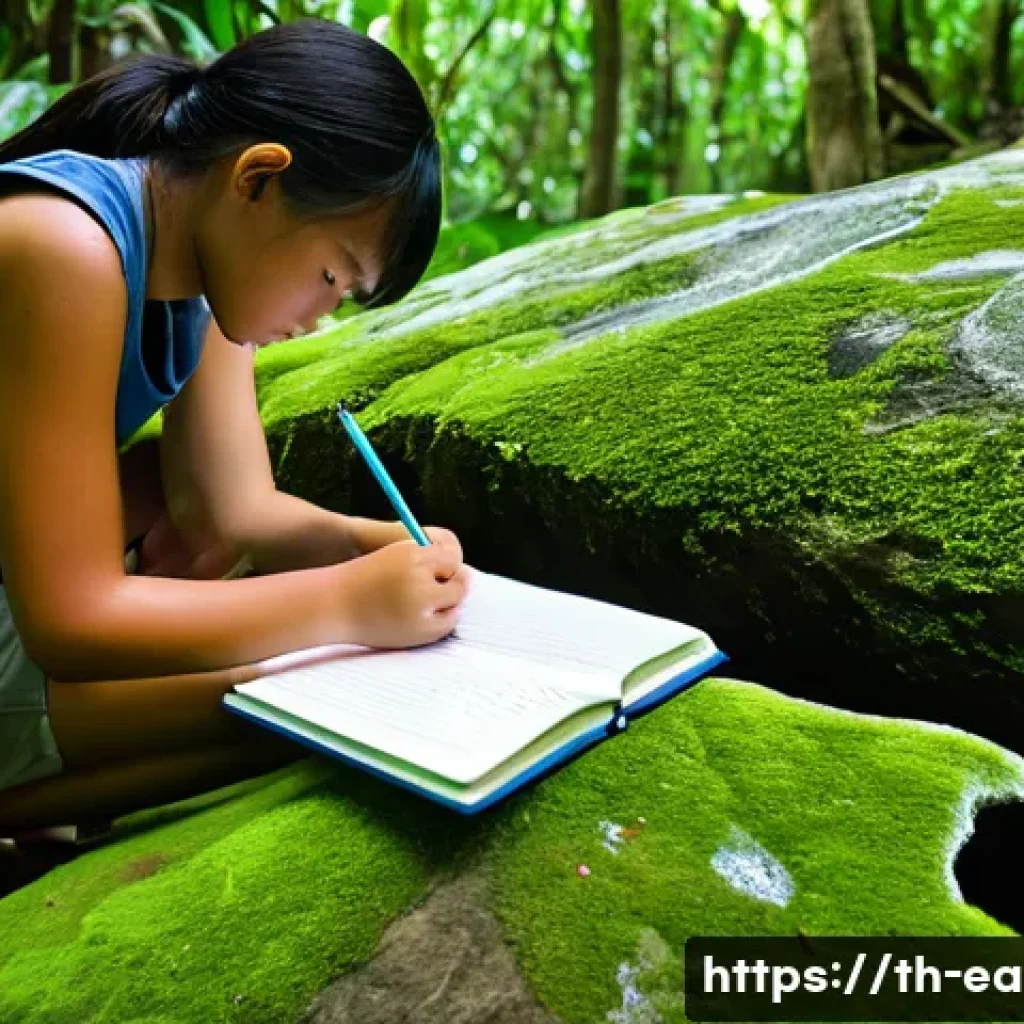 지구과학 학습법 - **Prompt 1: Geological Exploration in a Thai National Park**
A group of diverse Thai teenagers, ...